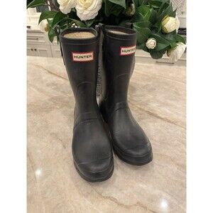 Hunter Original Short Rain Boots Black 9m/10w  Top Loops